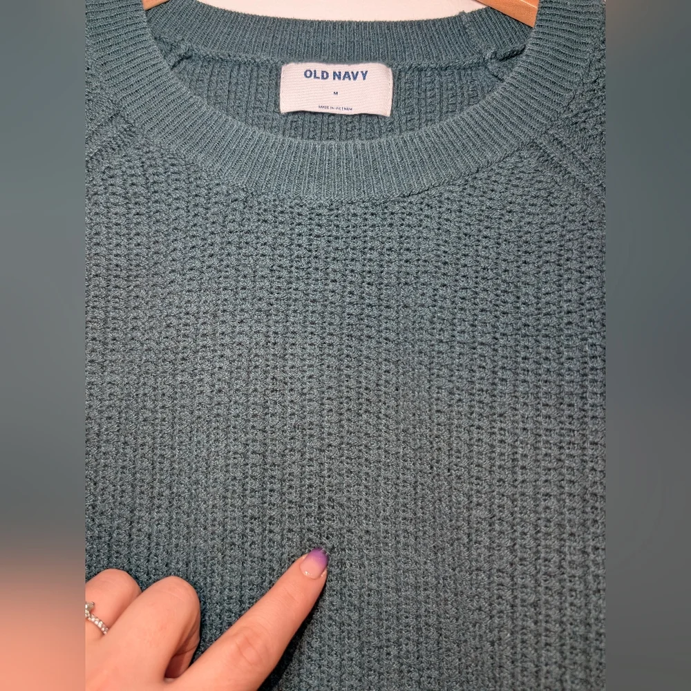 Old Navy Women's Medium Deep Teal Crew Neck Knit Raglan Sleeve Sweater Relaxed